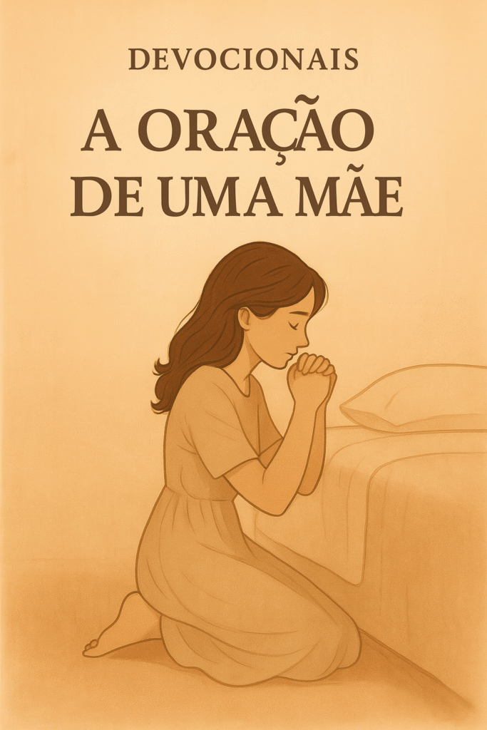 mãe ajoelhada em oração ao lado da cama- dvocional cristão